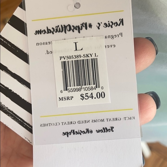 New Pip & Vine Maternity Blue pajama tank shorts sleep set XL Pregnancy Lace - Picture 4 of 7